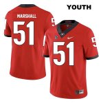 Youth Georgia Bulldogs NCAA #51 David Marshall Nike Stitched Red Legend Authentic College Football Jersey UYP4554MD